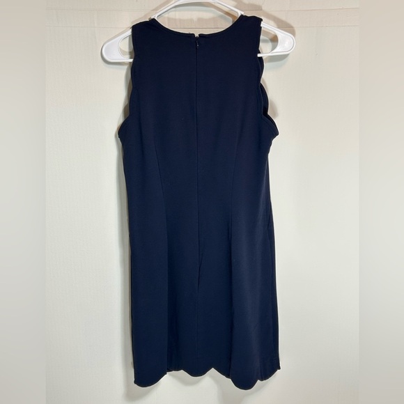 Vince Camuto Midnight Blue Scalloped Sleeveless Zippered Dress Size 4 - Picture 1 of 13